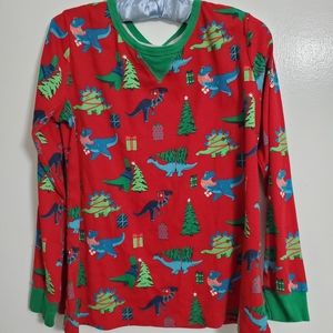 Cotton Dinosaur Christmas Pajamas- XL